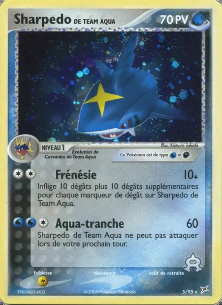 Sharpedo de Team Aqua, carte Pokémon MA 5 — extension EX Team Magma vs Team Aqua
