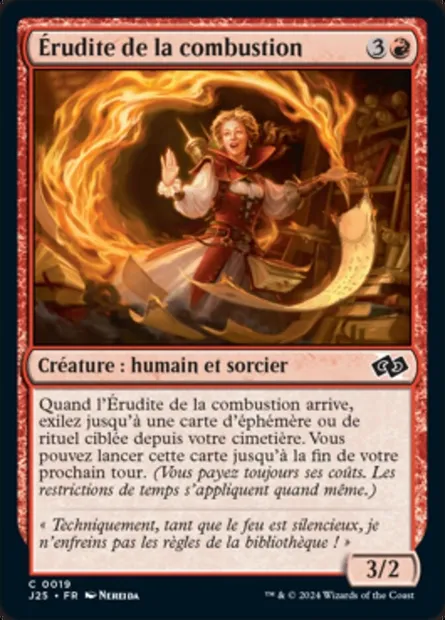Érudite de la combustion, carte Magic J25 19 — extension Foundations Jumpstart