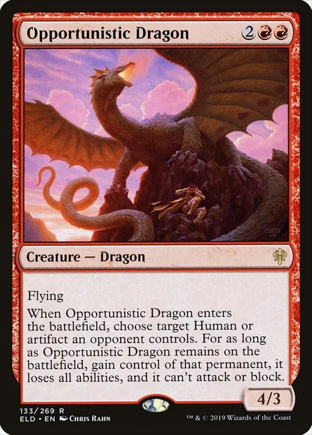 Opportunistic Dragon, Magic card ELD 133 — Throne of Eldraine set