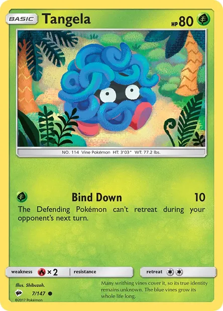 Tangela, Pokémon card BUS 7 — Burning Shadows set