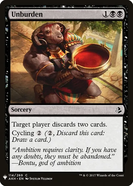 Unburden, Magic card PLST AKH-114 — The List set