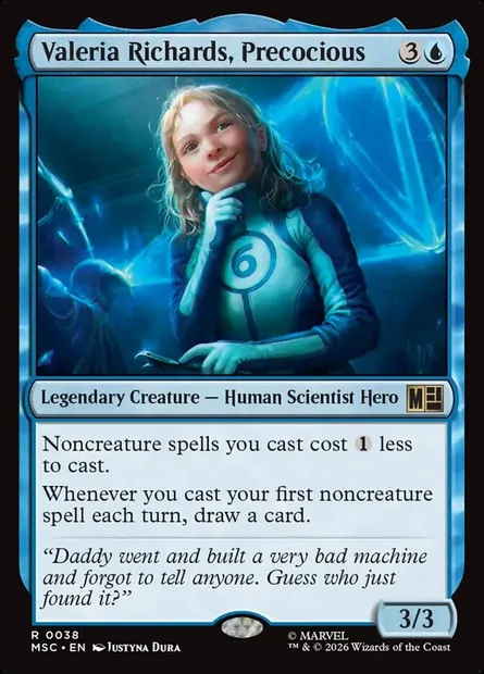 Valeria Richards, Precocious, Magic card MSC 38 — Marvel Super Heroes Commander set