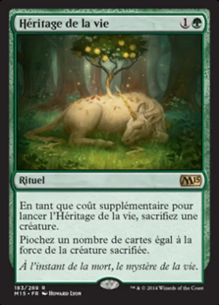 Héritage de la vie, carte Magic M15 183 — extension Magic 2015