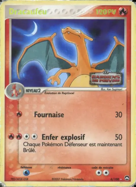 Dracaufeu, carte Pokémon PK 6 — extension EX Gardiens du Pouvoir