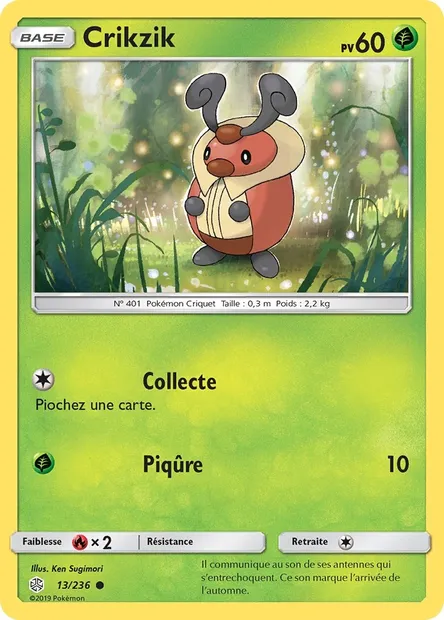 Crikzik, carte Pokémon CEC 13 — extension Éclipse Cosmique