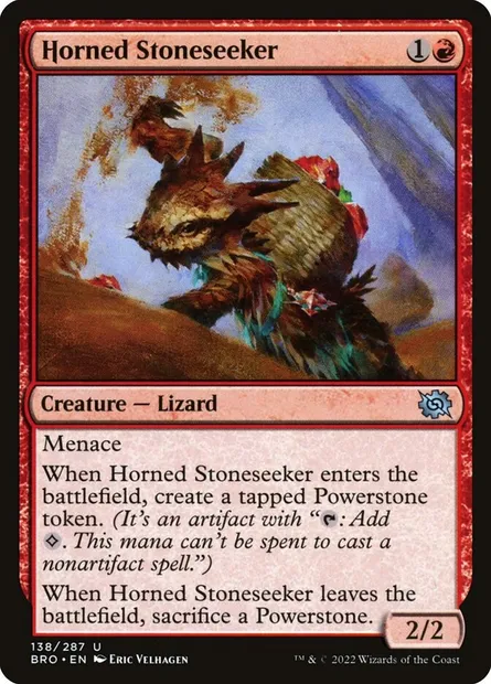 Horned Stoneseeker, Magic card BRO 138 — The Brothers' War set