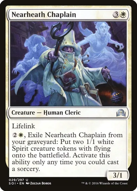 Nearheath Chaplain, Magic card SOI 29 — Shadows over Innistrad set