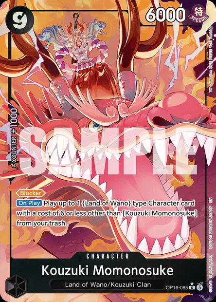 Kouzuki Momonosuke, One Piece card OP16-085 — THE TIME OF BATTLE set
