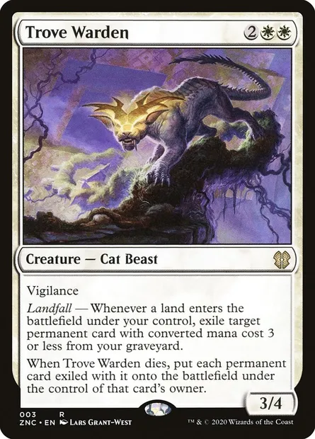 Trove Warden, Magic card ZNC 3 — Zendikar Rising Commander set