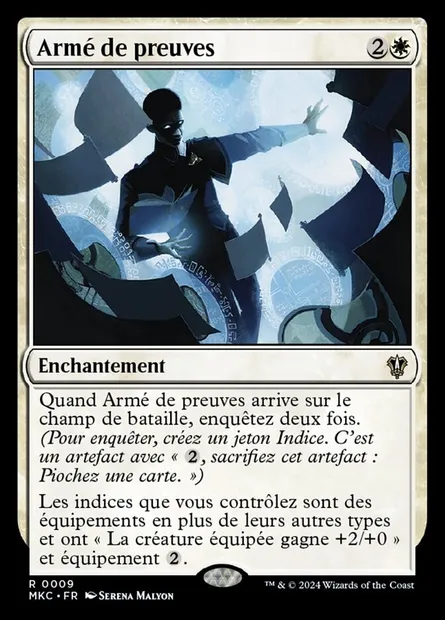 Armé de preuves, carte Magic MKC 9 — extension Murders at Karlov Manor Commander