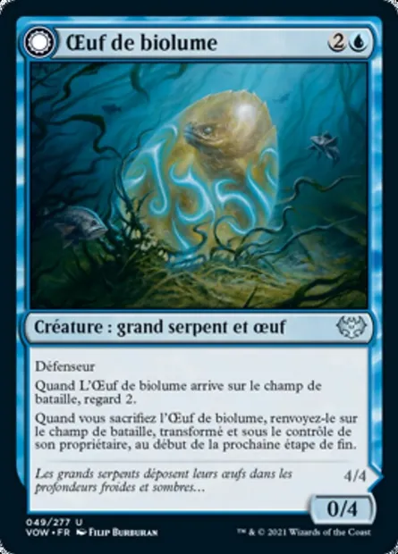 Œuf de biolume // Serpent biolume, carte Magic VOW 49 — extension Innistrad : noce écarlate