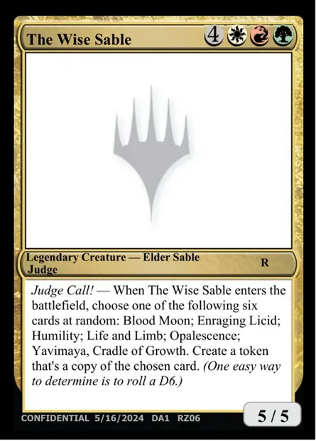 The Wise Sable, Magic card UNK RZ06c — Unknown Event set