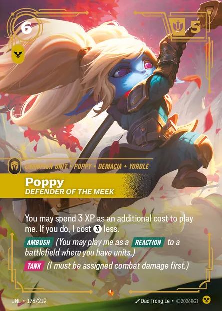 Poppy, carte Riftbound UNL 178 — extension Unleashed