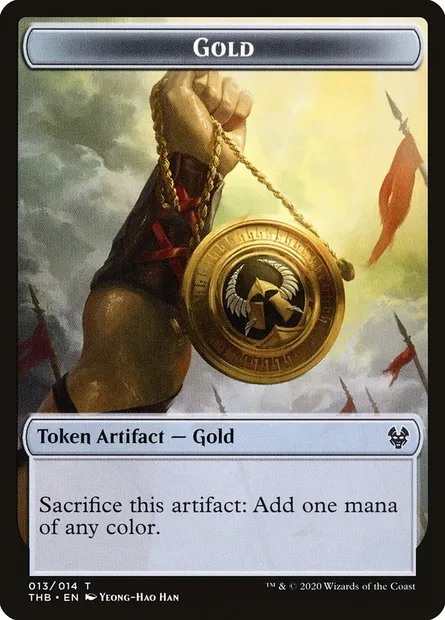 Gold, carte Magic TTHB 13 — extension Theros Beyond Death Tokens