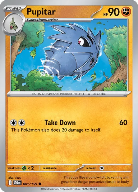 Pupitar, Pokémon card JTG 081 — Journey Together set