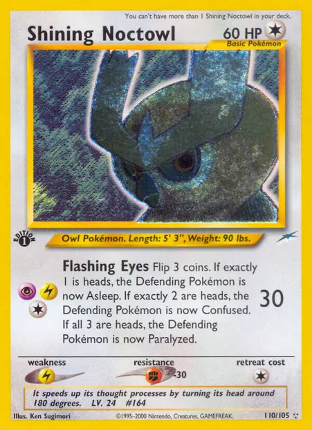 Shining Noctowl, Pokémon card NDE 110 — Neo Destiny set