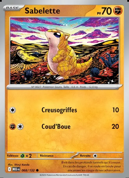 Sabelette, carte Pokémon MEG 068 — extension Méga-Évolution