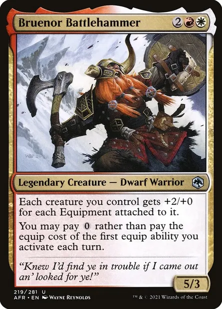 Bruenor Battlehammer, Magic card AFR 219 — Adventures in the Forgotten Realms set