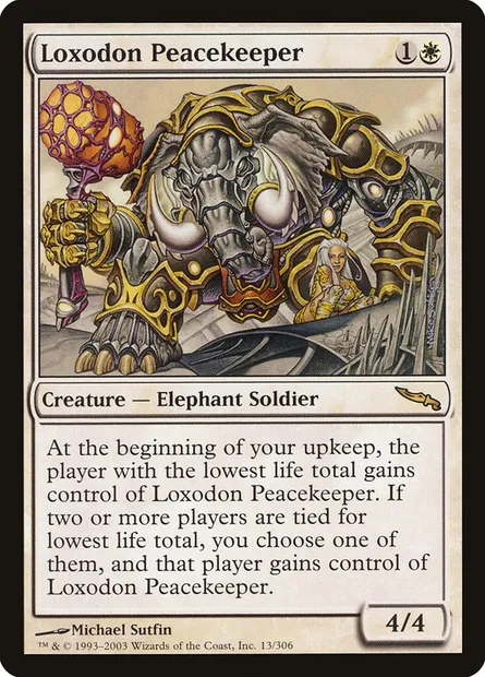 Loxodon Peacekeeper, Magic card MRD 13 — Mirrodin set
