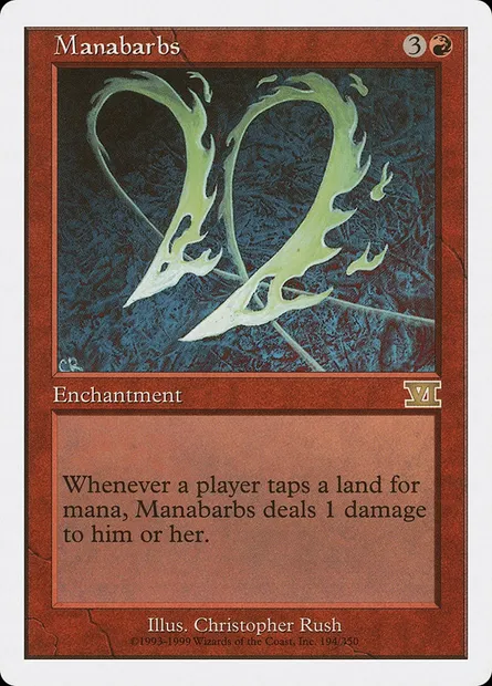 Manabarbs, Magic card 6ED 194 — Classic Sixth Edition set