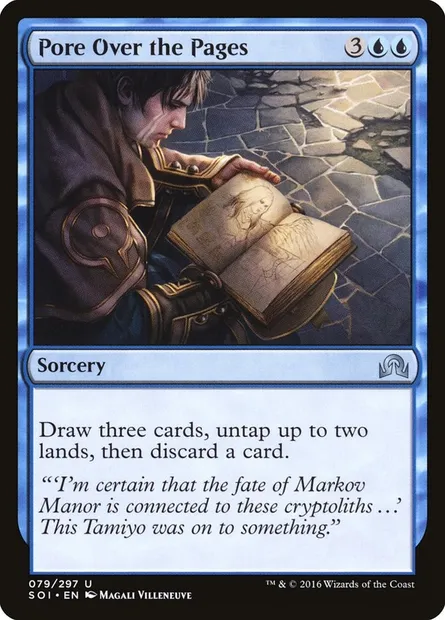 Pore Over the Pages, Magic card SOI 79 — Shadows over Innistrad set