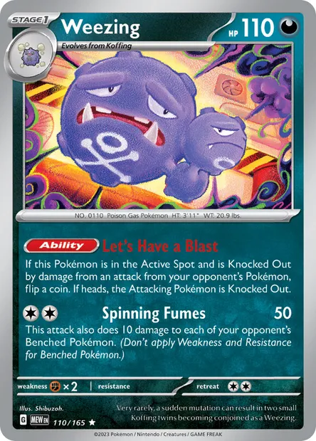 Weezing, Pokémon card MEW 110 — 151 set