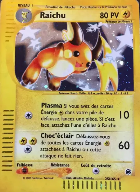Raichu, carte Pokémon EX 25 — extension Expedition