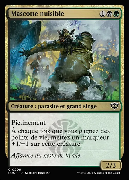 Mascotte nuisible, carte Magic SOS 209 — extension Secrets of Strixhaven