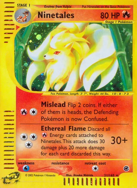 Ninetales, Pokémon card EX 21 — Expedition Base Set set