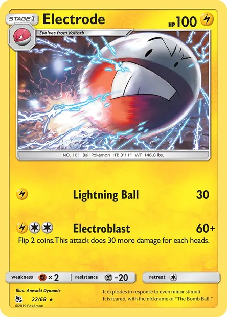 Electrode, Pokémon card HIF 22 — Hidden Fates set