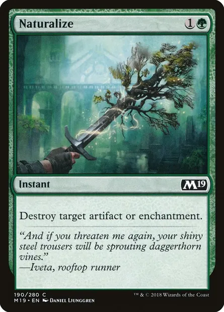 Naturalize, Magic card M19 190 — Core Set 2019 set