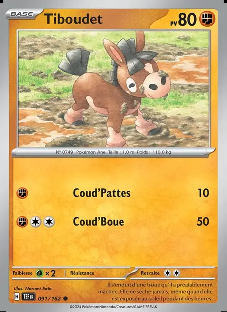 Tiboudet, carte Pokémon TEF 091 — extension Forces Temporelles