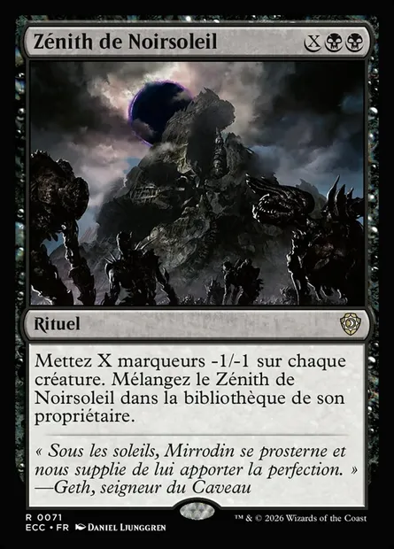 Zénith de Noirsoleil, carte Magic ECC 71 — extension Lorwyn Eclipsed Commander