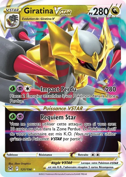 Giratina VSTAR, carte Pokémon LOR 131 — extension Origine Perdue