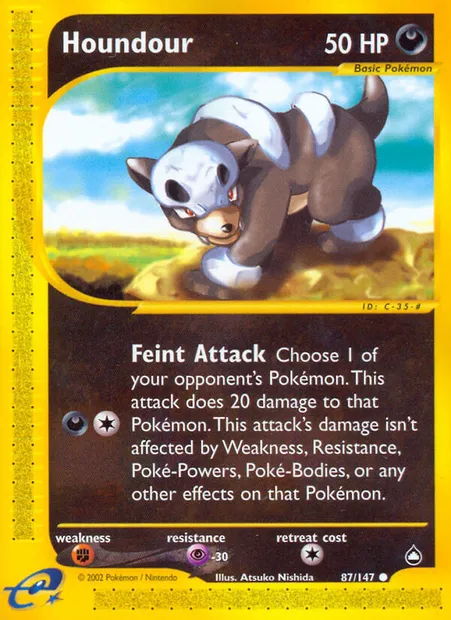 Houndour, Pokémon card AQ 87 — Aquapolis set