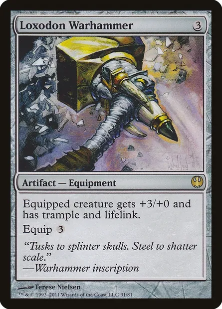 Loxodon Warhammer, Magic card DDG 31 — Duel Decks: Knights vs. Dragons set