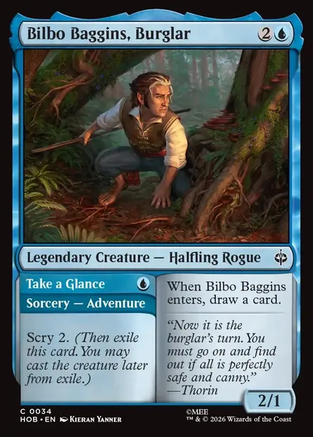 Bilbo Baggins, Burglar // Take a Glance, Magic card HOB 34 — The Hobbit set