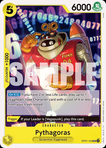 Pythagoras, One Piece card OP07-105 — 500 YEARS IN THE FUTURE set