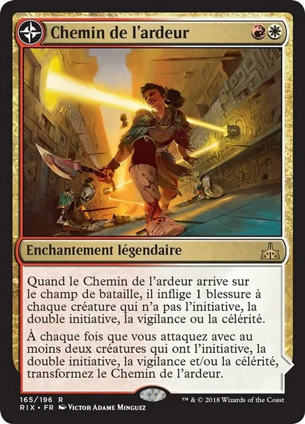 Chemin de l'ardeur // Metzali, tour de triomphe, carte Magic RIX 165 — extension Les combattants d'Ixalan