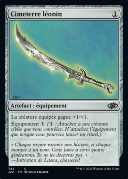 Cimeterre léonin, carte Magic J22 782 — extension Jumpstart 2022