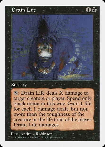 Drain Life, Magic card 5ED 156 — Fifth Edition set