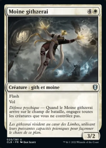 Moine githzerai, carte Magic CLB 20 — extension Commander Légendes : la bataille de la Porte de Baldur
