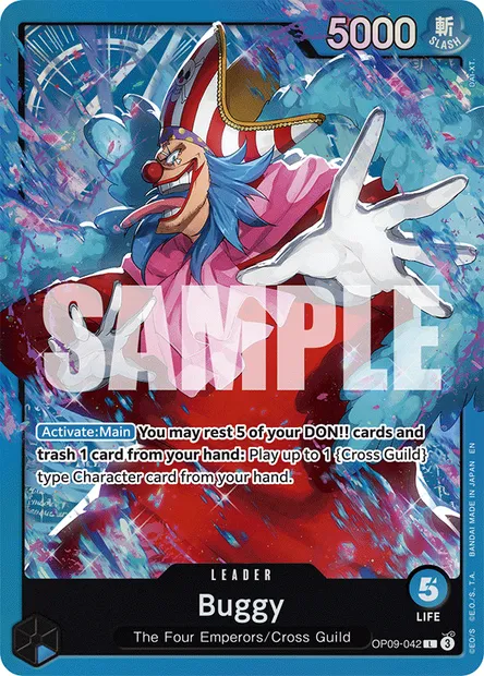 Buggy, One Piece card OP09-042 — EMPERORS IN THE NEW WORLD set