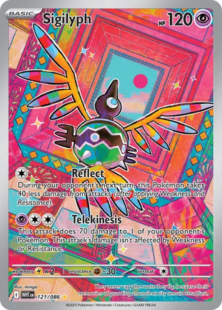 Sigilyph, Pokémon card WHT 121 — White Flare set