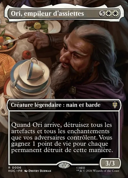 Ori, empileur d'assiettes, carte Magic HOC 6 — extension The Hobbit Eternal