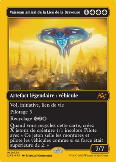 Vaisseau amiral de la Lice de la Bravoure, carte Magic DFT 434 — extension Aetherdrift