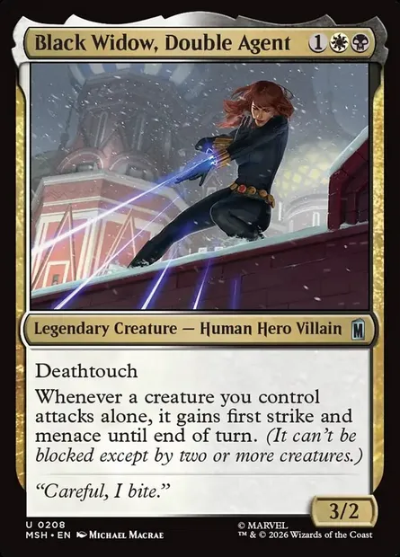 Black Widow, Double Agent, Magic card MSH 208 — Marvel Super Heroes set
