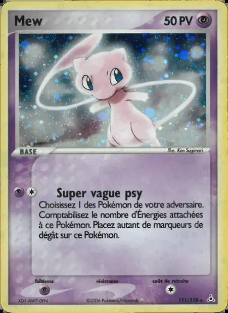 Mew, carte Pokémon HP 111 — extension EX Fantômes Holon