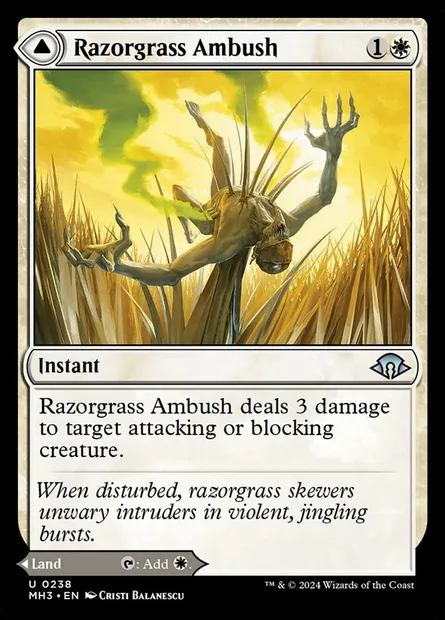 Razorgrass Ambush // Razorgrass Field, Magic card MH3 238 — Modern Horizons 3 set