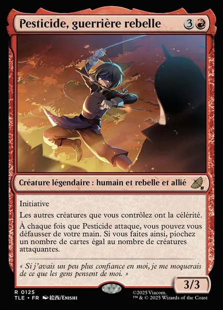 Pesticide, guerrière rebelle, carte Magic TLE 125 — extension Avatar: The Last Airbender Eternal